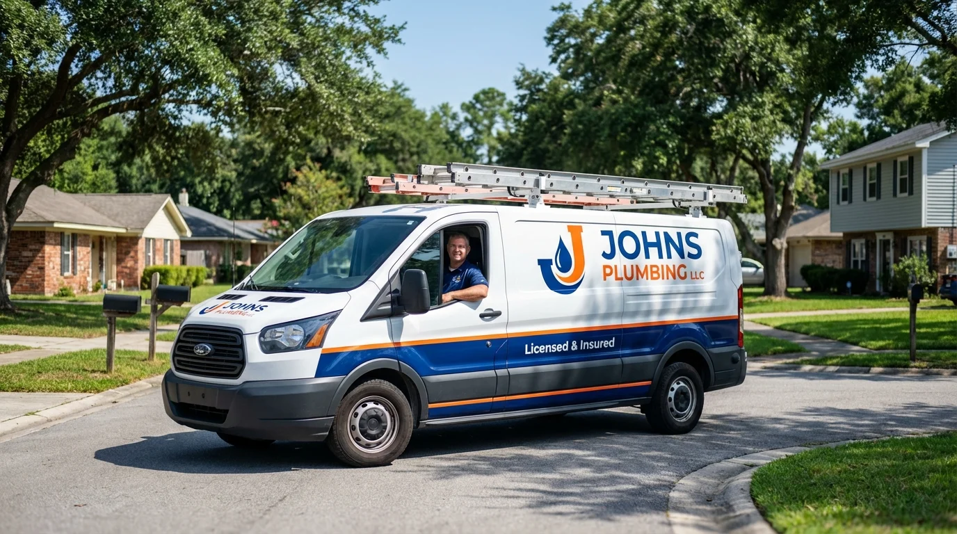 Johns Plumbing LLC service van in Merritt Island, FL