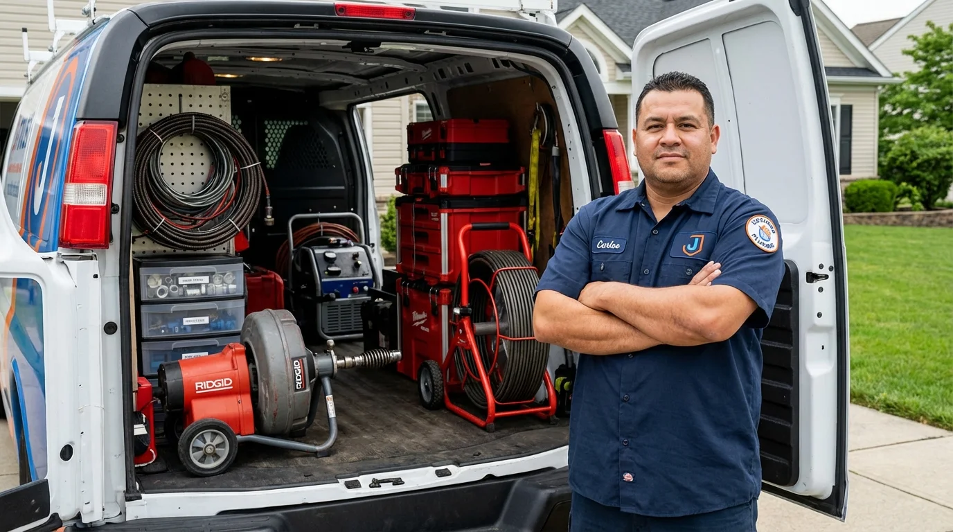 Professional drain cleaning equipment and Johns Plumbing LLC plumber in Merritt Island