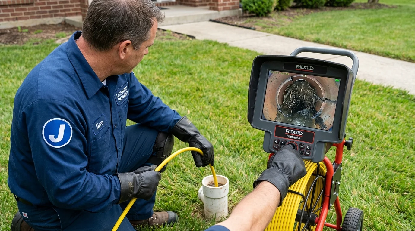 Sewer camera inspection being performed by Johns Plumbing LLC in Merritt Island