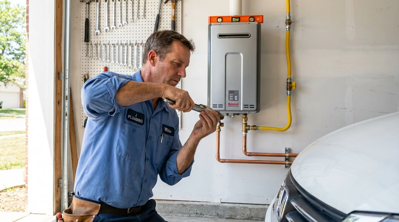Tankless water heater installation by a Johns Plumbing LLC plumber in Merritt Island